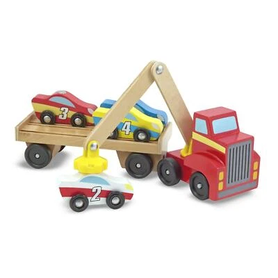 Juego de juguetes de madera cargador de coche magnético Melissa & Doug con 4 coches y 1 Foto 1 de 4