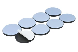 8 x Teflongleiter selbstklebend 50 mm PTFE Möbelgleiter rund Bodengleiter - Bild 1 von 3