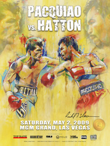 HATTON vs PACQUIAO Official Onsite fight poster by Richard T. Slone