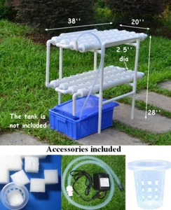 110V Pump Hydroponic 72 Plant Sites Grow Kit Ebb Water Culture Garden System USA - Picture 1 of 8
