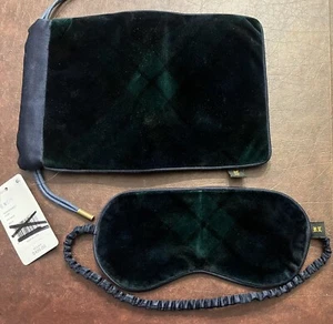 Ralph Lauren Home Avery Tartan Pattern Sleep Eye Mask Silk W/ Travel Pouch $495 - Picture 1 of 7