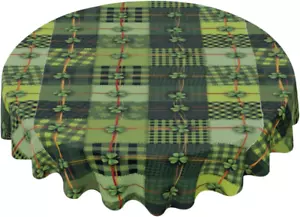 St. Patrick Day round Table Cloth 60 Inch, Waterproof Stain Wrinkle Resistant Wa - Picture 1 of 12