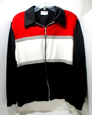 Alfred Dunner Zip Front Classic Jacket Womens Size 16 Red Black Colorblock - Image 1 of 4