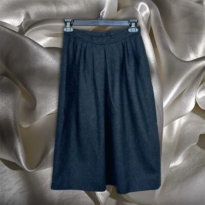 VTG Evan-Picone Wool Blend A Line Grey Midi Skirt Lined Size 6 Academia Preppy - Image 1 of 4