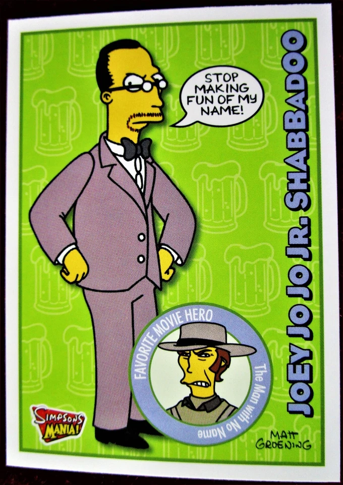 THE SIMPSONS - SIMPSONS MANIA! - Card #27 - "JOEY JO JO JR." - INKWORKS 2001 - Image 1 of 2