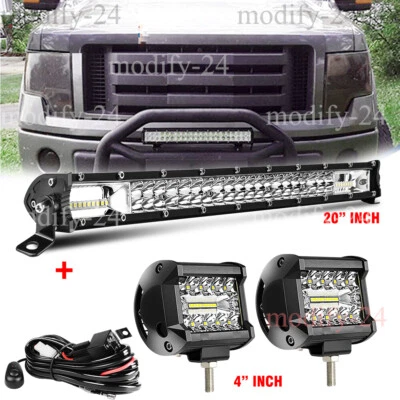 20" 420W Led Light Bar Fit Ford F250/2000+ Excursion Bull Bar Bumper Grill Guard - Image 1 of 4