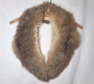 Chaqueta Abrigo De Colección Cuello De Piel Grande Piel De Zorro Beige Gris Tostado Nylon Edredón Forrado Coser Foto 1 de 4