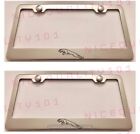 2X Jaguar Stainless Steel Chrome Finished License Plate Frame Rust Free