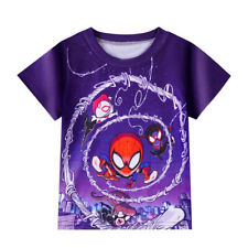 Summer Kids Boys Girls Spiderman Print T-shirt Short Sleeve Tee Shirt Top Blouse