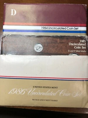 1984, 1985, 1986,  (P&D) U.S. Mint UNC Coin Sets - 10 Coins Each Set - Image 1 of 4