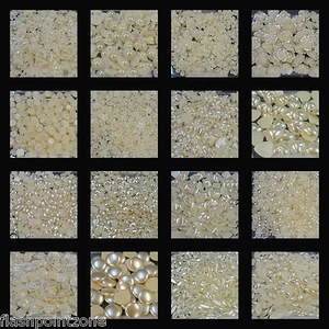 Cabochon Resin Flatback Pearl Lots Roses Leaves Hearts Marquise Oval Flowers etc - Picture 1 of 23