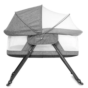 Deluxe Rocking Bassinet, Portable Baby Bassinet, Removable Canopy,Charcoal Tweed - Picture 1 of 8