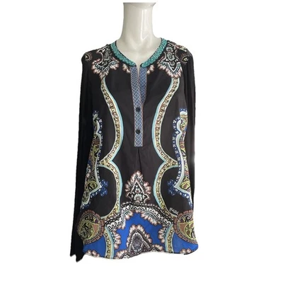 Blusa/top para mujer Hale Bob escote con cuentas manga larga talla M Foto 1 de 4