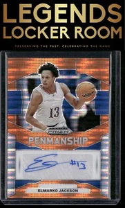 2024 Panini Prizm Draft Picks Elmarko Jackson Penmanship Orange Pulsar #/49 - Picture 1 of 2