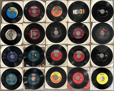 Top Artist 45rpm Vinyl Record Lot Of 30~The Beatles,Elvis Presley,Billy Joel-VG+ - Image 1 of 4