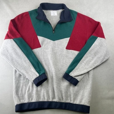 Urban Outfitters Sudadera Para Hombre M Gris Bloque de Color Polar Cuarto Cremallera Pullover Foto 1 de 4