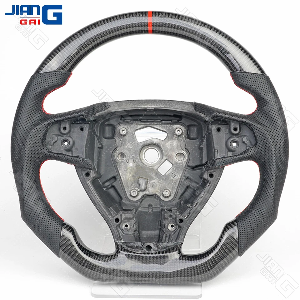 Real Carbon Fiber Steering Wheel Fit BMW 750i 750Li 740i 740Li F01 09-15  - Image 1 of 1