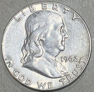 1962 Franklin Half Dollar Silver 50c - Picture 1 of 2