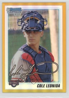 2010 Bowman Draft Chrome Draft Picks Gold Refractor /50 Cole Leonida #BDPP36 - Image 1 of 2