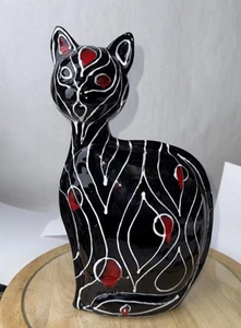 Turov Cat Art Ceramic Figurine Statue Hand Painted - Picture 1 of 5