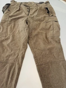 Vintage WW2 Laule Murg German Military Pants Mens Heavy Wool Cargo Trousers Army - Picture 1 of 12