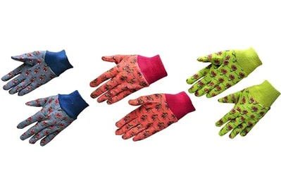  JustForKids Garden Gloves, Soft Cotton Kids Work Gloves with Knit Wrist,  - Image 1 of 4
