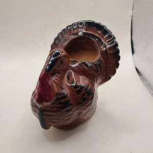 Übertopf Truthahn in brauner Keramik. MCM. EUC. - Bild 1 von 6