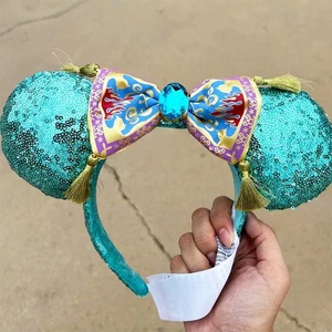 Aladdin Princess Jasmine Disney- Parks Headband Magic Carpet Bow Minnie Ears NWT - Picture 1 of 5