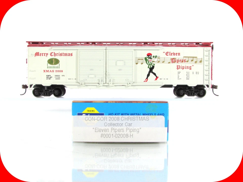 HO Scale 12 Days Christmas *ELEVEN PIPERS PIPING* Box Car - Con-Cor 02008H *RARE - Image 1 of 4