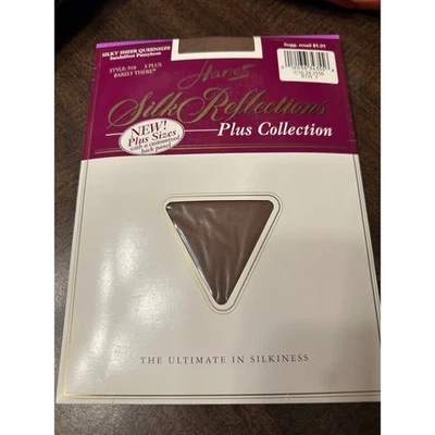 Hanes Silk Reflections Queensize Sandalfoot Pantyhose Barely There 3X - Image 1 of 4