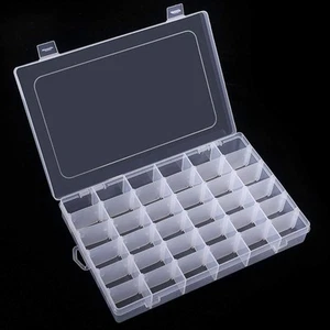 36 Grids Clear Plastic Organizer Box with Adjustable Dividers, 36 Compartment... - Picture 1 of 6