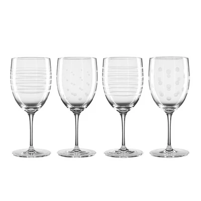 Oneida Mingle Wine Glasses Set of 4 | Elegant Clear Stemware Barware - Image 1 of 3