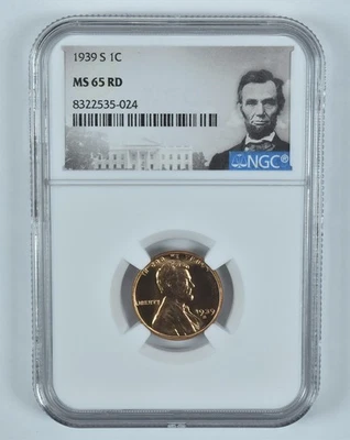 1939-S Lincoln Wheat Cent MS65 RD NGC Special Label *4417 - Image 1 of 4