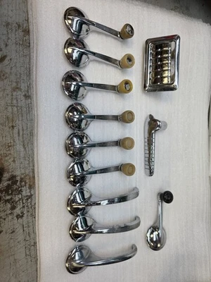 1940's-1950's chevrolet dopr hadles and window cranks lot. Ivory Knobs - Image 1 of 4
