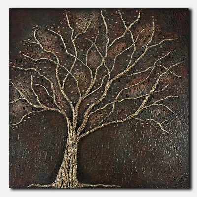 Pintura de árvore grande, arte original em tela à venda por artista, 36x36 polegadas - Imagem 1 de 4