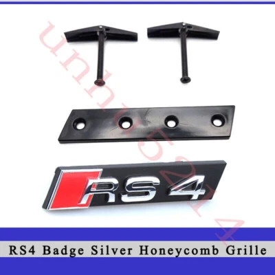 Новый Audi RS4 передняя решетка эмблема серебро для A S4 сотовая решетка значок табличка - Изображение 1 из 4