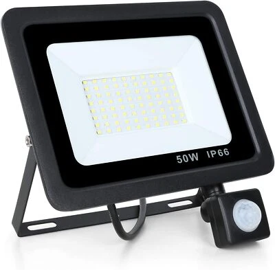LED Floodlight 50W-100W Motion Sensor Security Garden Outdoor PIR Flood Light - Image 1 of 4