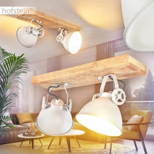 Flur Küchen Strahler Holz/weiß Decken Lampen Retro Wohn Schlaf Zimmer Leuchten - Imagen 1 de 3