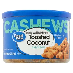 Great Value Toasted Coconut Cashews, 8.25 oz - Picture 1 of 3