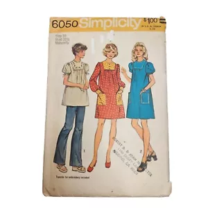 Vintage Maternity Sewing Pattern Simplicity 6050 Dress or Top Size 10 - Picture 1 of 7