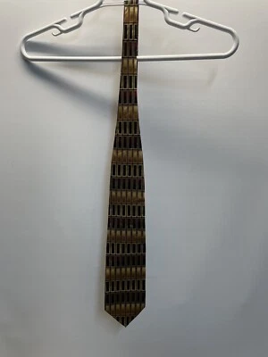 Corbata de seda para hombre Duomo Milano 59,5" X 4" multicolor geométrica  Foto 1 de 4