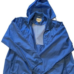 St. John's Bay Vintage Men's Blue Windbreaker Jacket XL Zip-Up with Hood - Picture 1 of 16
