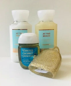 Bath & Body Works AT THE BEACH SHAMPOO CONDITIONER HOLDER TRAVEL SIZE SET OF 4 - Picture 1 of 2