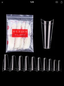 500PCS False Nail Tips Long French Ballerina Coffin Fake Nails Art Acrylic - Picture 1 of 1