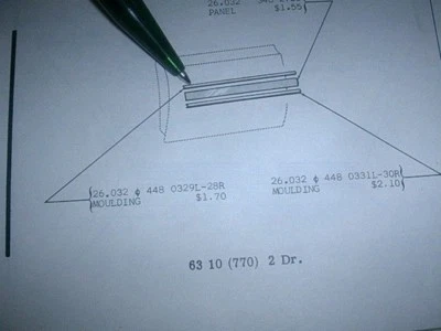 AMC Rambler Classic 1963 770 moldura de puerta sedán de 2 puertas nos Foto 1 de 2