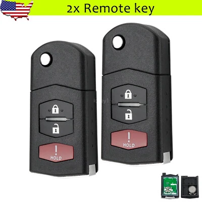 2 Para Mazda 2 5 CX7 CX9 Mando a Distancia Abatible Llavero 315Mhz BGBX1T478SKE125-01 Foto 1 de 4