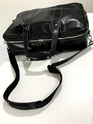 Vintage Coach Leatherware Black Suitcase Weekender Travel Bag Shoulder Strap - Image 1 of 4