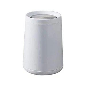 Unbranded Indoor Trash Can 2.6-Gal 9.6"x9.6"x13.5" White Metal Swing Lid/Top - Picture 1 of 5