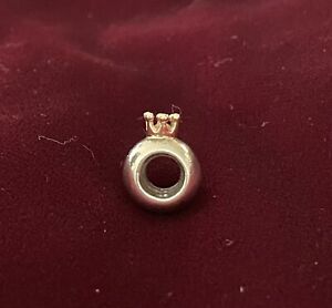 PANDORA*Two-Tone Sterling 925 ALE with 14K Yellow Gold Crown 👑 Charm #790112