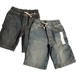 Jumping Beans Boy 8 Denim Shorts Dark Wash Drawstring Elastic Waist NEW - Picture 1 of 4